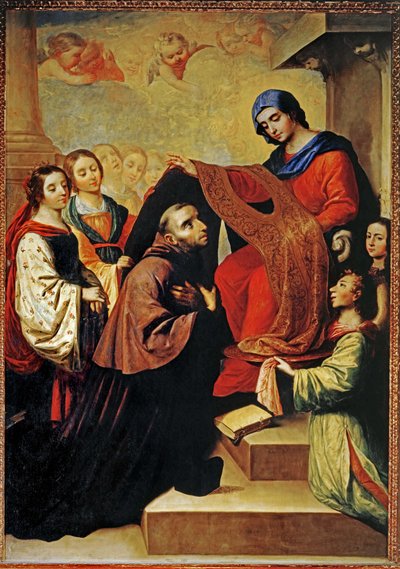 La descente de la Vierge Marie pour récompenser l