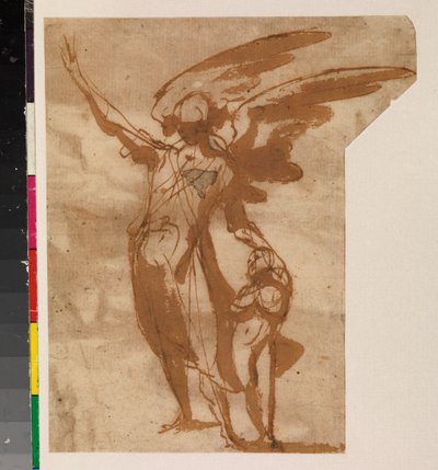 Anges gardiens marchant avec un enfant, recto - Francisco the Younger Herrera