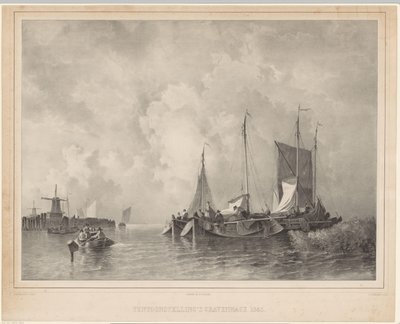Port avec bateaux (Exposition La Haye 1845) - Franciscus Bernardus Waanders