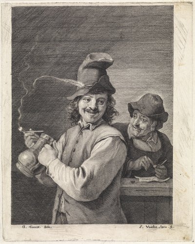 Paysans avec cruche et pipe - Franciscus van der Steen