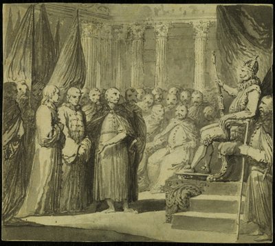 Le tsar Vassili IV Ivanovitch Chouiski devant le roi Sigismond III Vasa, fin XVIIIe siècle - Franciszek Smuglewicz