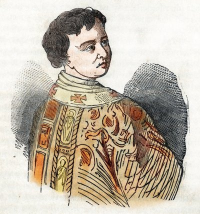 Moyen Âge : représentation du Pape Benoît IX (benedetto, Benedict ou Benedictus) - Franco Mistrali
