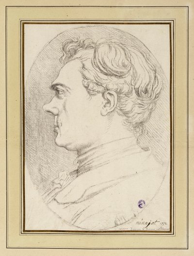 Portrait-charge du peintre Ménageot, Rome 1772 - François-André Vincent