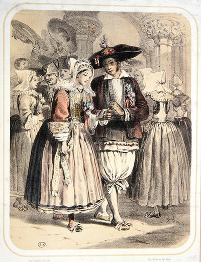 Mariés de la région de Saille, France, vers 1850 - Francois Hippolyte Lalaisse