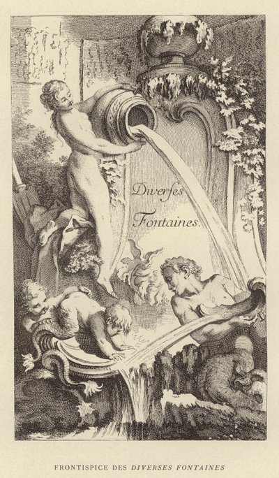 Frontispice des Diverses Fontaines (gravure) - Francois (after) Boucher