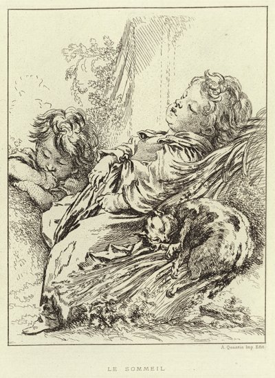 Le Sommeil (gravure) - Francois (after) Boucher