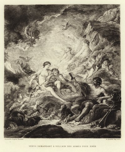 Vénus demandant à Vulcain des armes pour Énée - Francois (after) Boucher