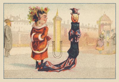 U (lettre montrée par deux femmes en vêtements) - Francois Antoine Appel