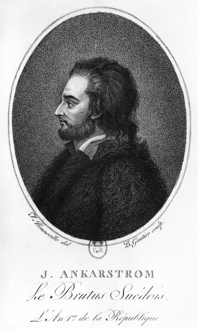 Portrait de Johan Ankarstrom, gravé par B. Gautier, 1792 - Francois Bonneville