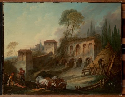 Paysage imaginaire avec le mont Palatin vu depuis le Campo Vaccino - François Boucher