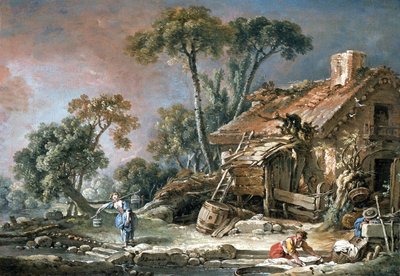 Paysage avec une ferme - François Boucher