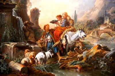Pause près de la fontaine - François Boucher