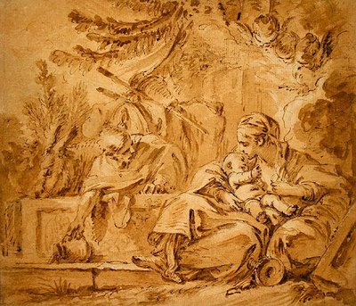 Repos pendant la fuite en Égypte - François Boucher