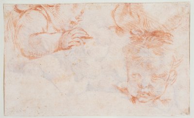 Trois têtes de garçons. Études pour un panneau de porte à Amalienborg - François Boucher