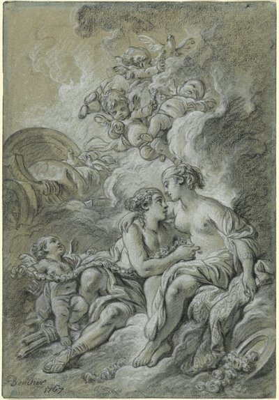 Venus appuyee sur son cher Adonis ... - François Boucher