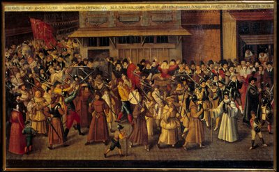 Guerres de religion entre catholiques et protestants : procession de la Ligue à la cathédrale Notre-Dame le 4/02/1593 - Francois Bunel