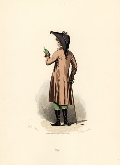 Homme en manteau couleur noisette avec monocle - Francois Claudius (after) Compte Calix