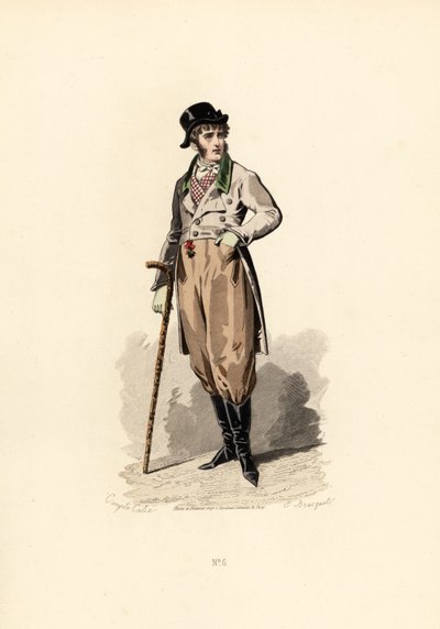 Homme en manteau ample, gilet, pantalon et bottes - Francois Claudius (after) Compte Calix