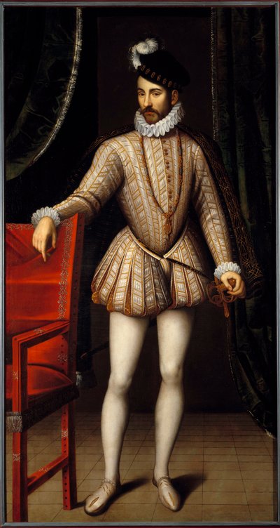 Portrait en pied de Charles IX (1550 - 1574) roi de France - François Clouet