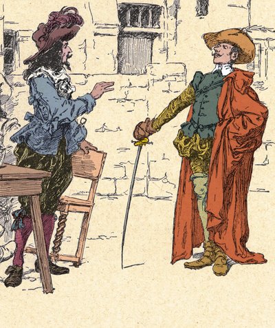 Rencontre de Cyrano, jeune, arrivant à Paris, avec D