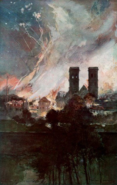 Bombardement de Verdun avec des obus incendiaires, France, 25-26 mars 1916, 1926 - Francois Flameng