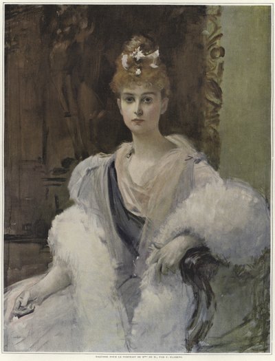 Esquisse pour un portrait de Mme de M - Francois Flameng