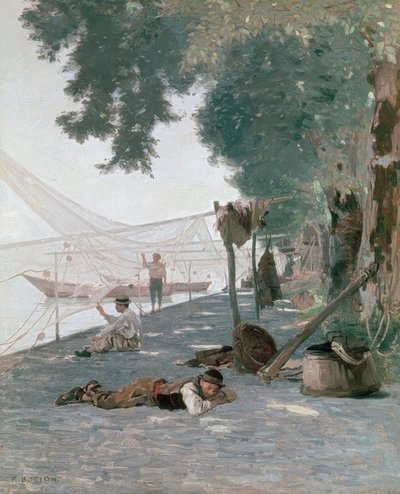 Filets et pêcheurs - Francois Louis David Bocion
