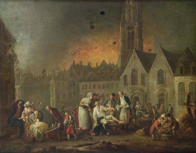 La Grand-Place de Lille pendant le siège de 1792, 1794 - Francois Louis Joseph Watteau