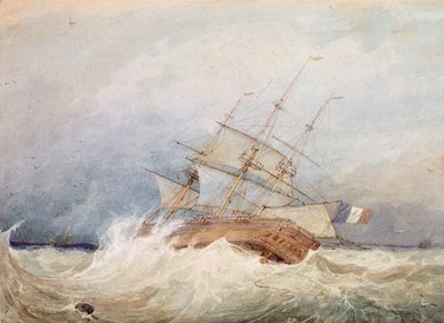 Frégate française par temps orageux - Francois Louis Thomas Francia