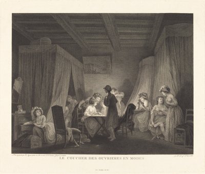 Le coucher des ouvrières en modes - Francois Nicolas Barthelemy Dequevauviller after Nicolas Lavreince