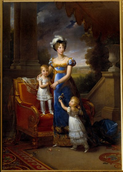 Portrait de Marie Caroline, Princesse des Deux-Siciles, Duchesse de Berry (1798-1870) et ses enfants - Baron François Pascal Simon Gérard