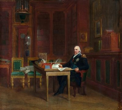 Louis XVIII 1755-1824 dans son étude aux Tuileries - Francois Pascal Simon Gerard