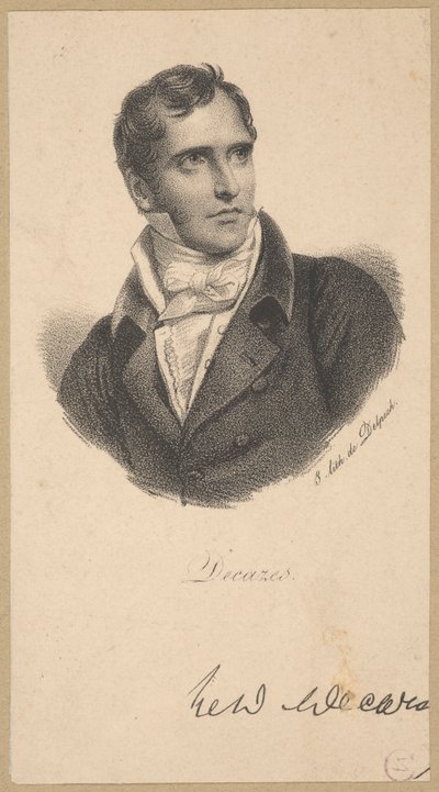Élie, duc de Decazes (1780 Saint-Martin-de-Laye - 1860 Decazeville) - homme politique français, premier ministre de 1818 à 1820 - Francois Seraphin Delpech