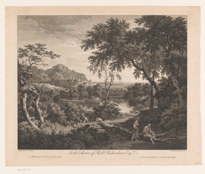 Paysage avec berger et deux figures près d