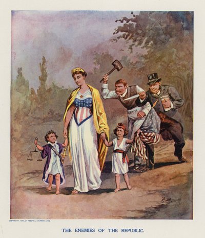 Les ennemis de la République (lithographie couleur) - Frank Beard