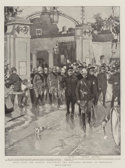 Retour du Soudan, accueil de la batterie de howitzer à Woolwich - Frank Craig