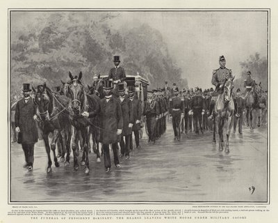 Les funérailles du président McKinley, le corbillard quittant la Maison Blanche sous escorte militaire - Frank Dadd