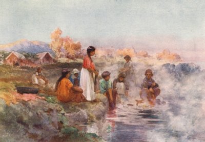 Nouvelle-Zélande : Jour de lessive maori, Ohinemutu - Frank H Wright