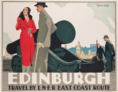 Affiche publicitaire pour les routes de la côte est de LNER vers Édimbourg - Frank Newbould
