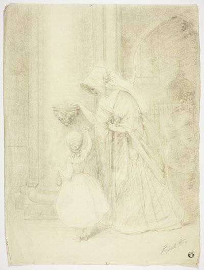 Dame et fille à l
