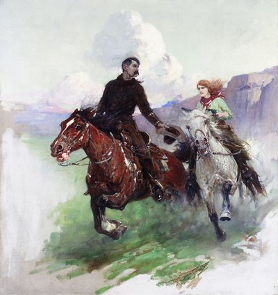 Course effrénée avec deux tireurs - Frank Tenney Johnson