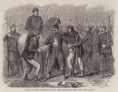 Fouille des prisonniers napolitains à St Angelo - Frank Vizetelly