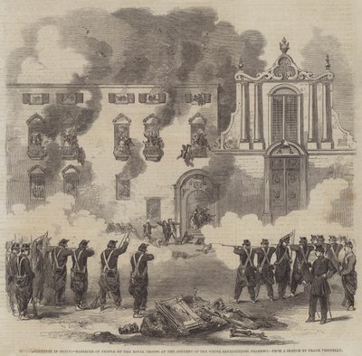 La Révolution en Sicile, Massacre de Personnes par les Troupes Royales au Couvent des Bénédictins Blancs, Palerme - Frank Vizetelly
