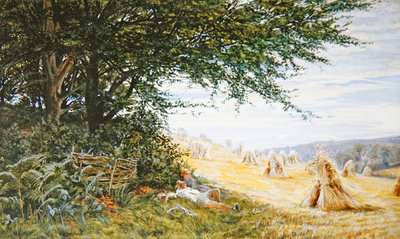 Couple se reposant sous un arbre dans un champ de maïs - Frank Walton