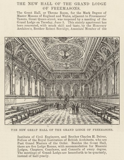 La nouvelle grande salle de la Grande Loge des Francs-Maçons - Frank Watkins