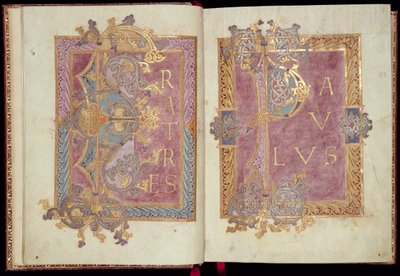 Pages initiales encadrées de feuilles d