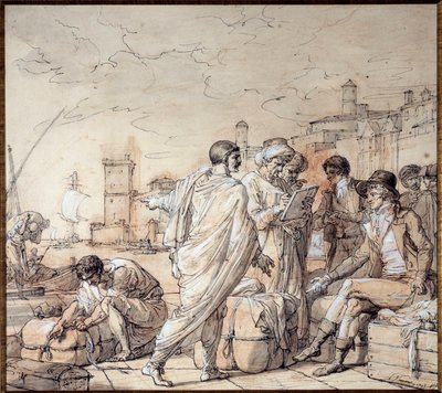 Négociants sur les quais du port de Marseille - François André Vincent