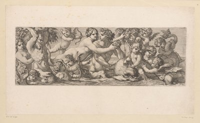 Bacchus avec satyre, néréide et putti dans l