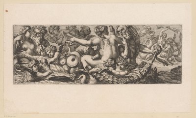 Triomphe de Galatée avec néréides, satyres et putti (série Mythologische figuren aan het water) - François Bignon (attributed to)