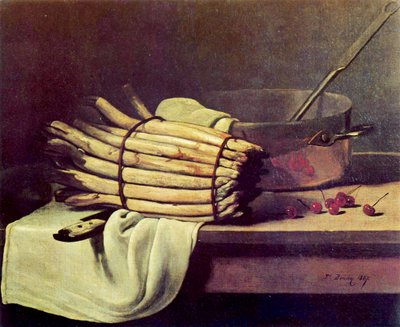 French : Nature morte aux asperges - François Bonvin